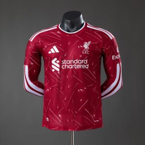 Liverpool 2025 Home Long Sleeve Player Version Football Jersey